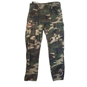Ralph Lauren Denim Supply Pants Mens 32 X 32 Camo Cargo Paratrooper USA UK Flag
